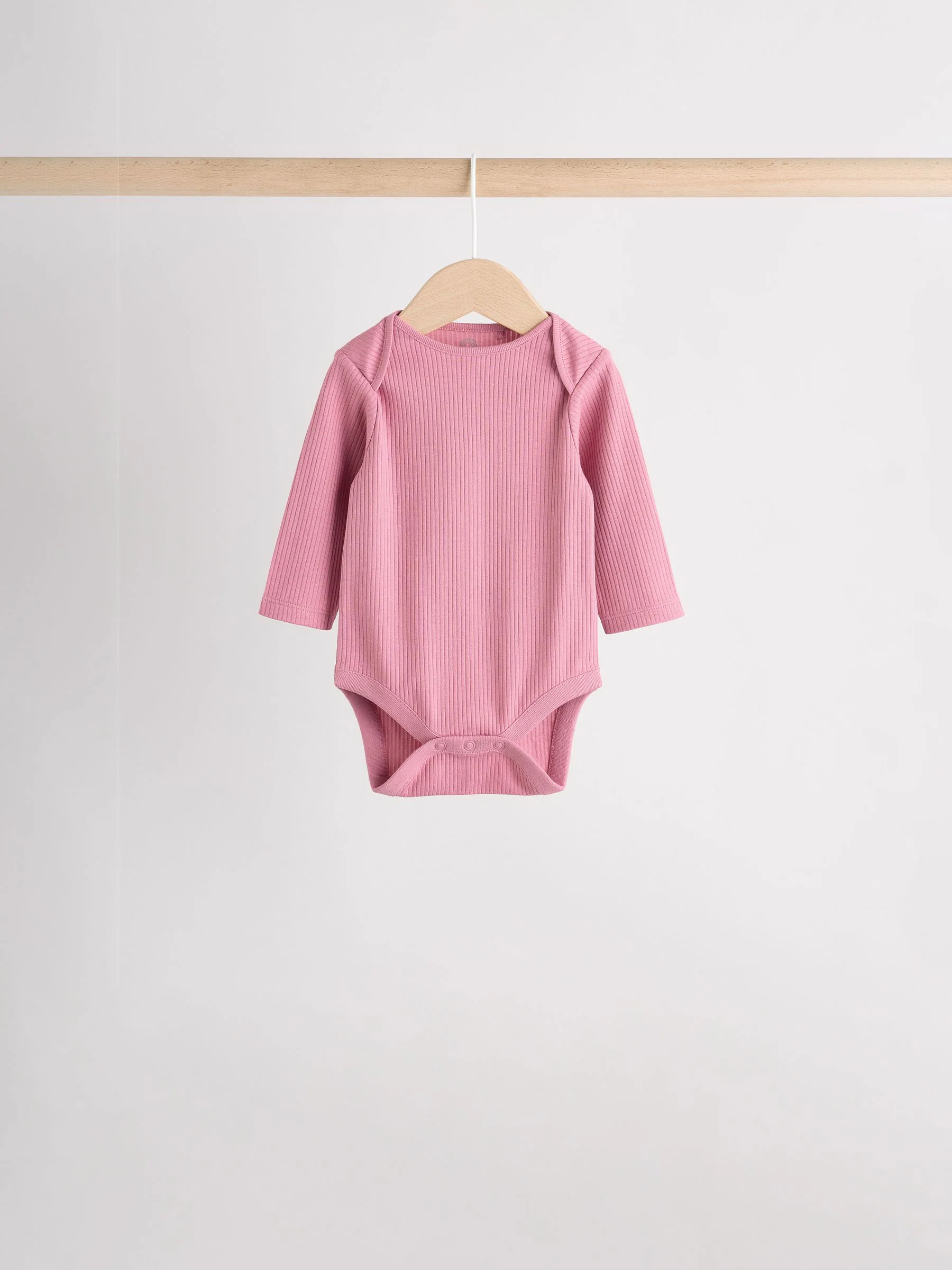 Roze - Set van 5 babyrompertjes met lange mouwen