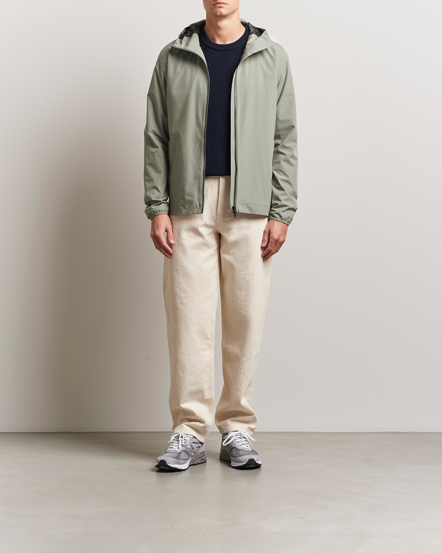 Scandinavian Edition Hood Waterproof Jacket Light Green