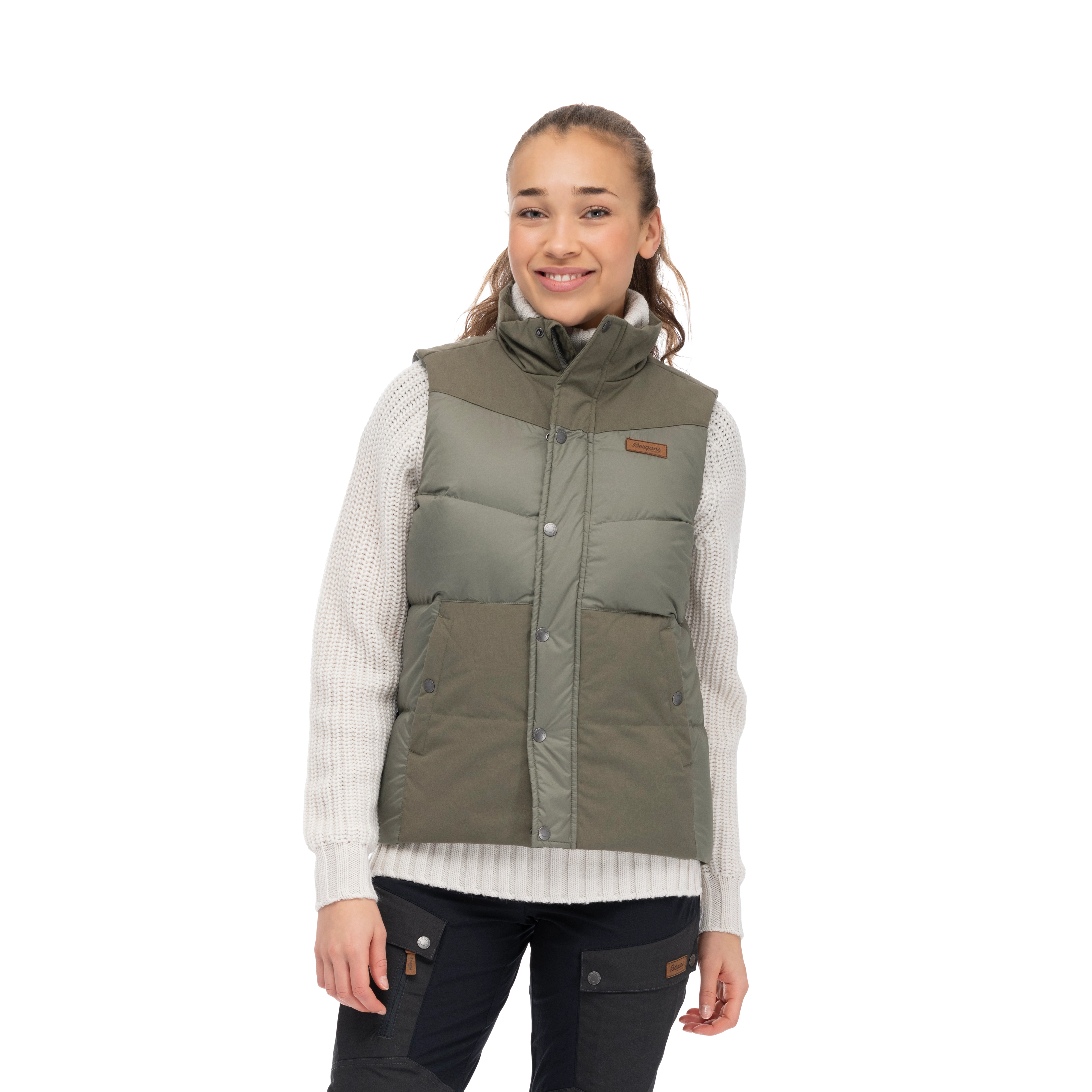 Nordmarka Outdoor Down Vest Women Green Mud