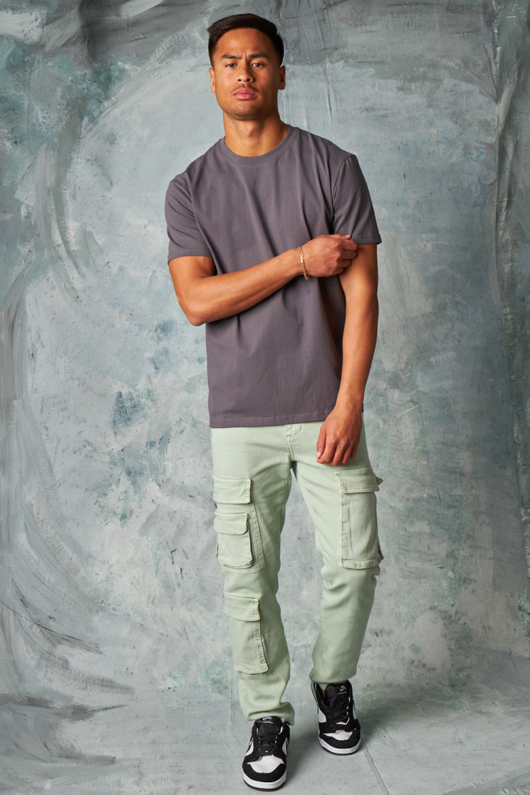 T-shirt basique manches courtes gris anthracite
