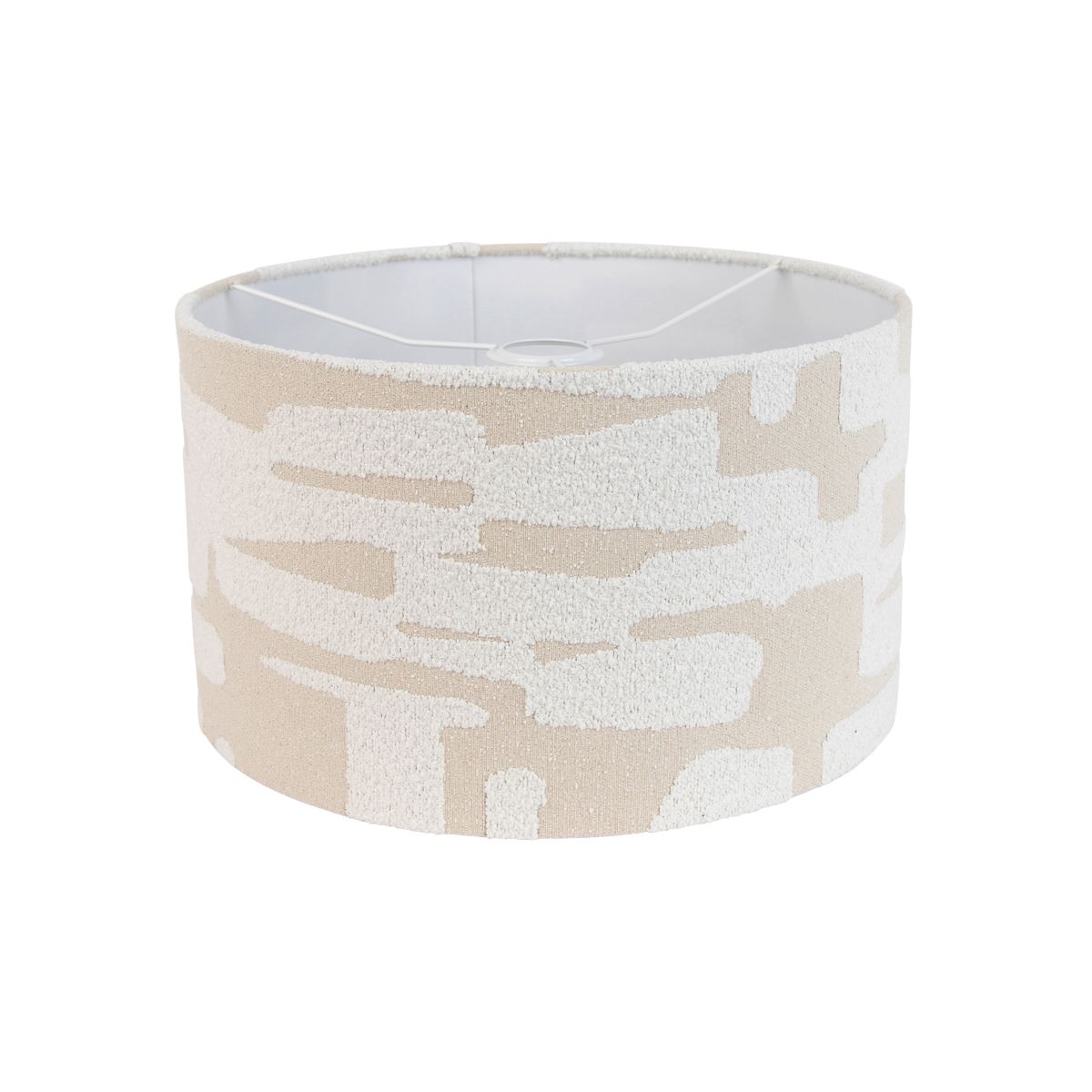 Stoffen lampenkap wit met beige gestreept 35/35/20