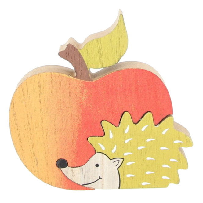 Standdeko - Apfel - aus Holz - ca. 12,5 x 2 x 12,5 cm