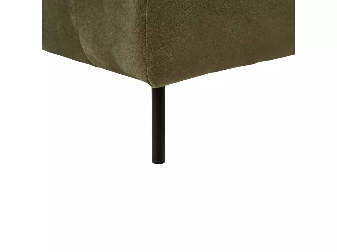 Chaise longue côté droit en velours vert olive LANNILS