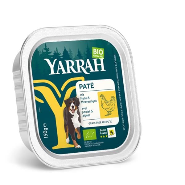 Yarrah Cao Pate Frango Algas Bio 150G