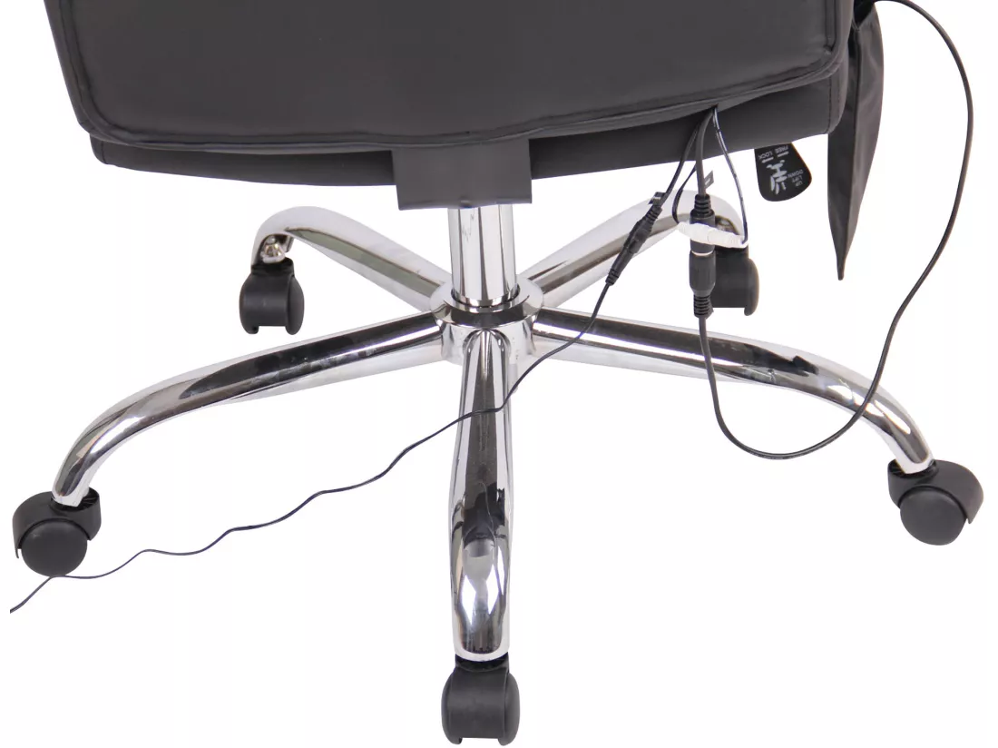 Chaise de bureau - Similicuir & Métal chromé - Noir - Valais