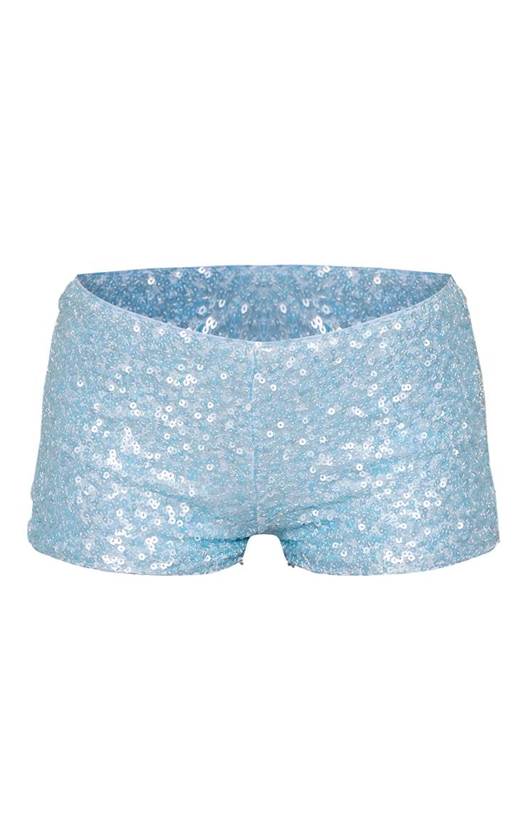 Bleu Layette Ensemble Coordonné Short Moulant À Paillettes Bleu Ciel