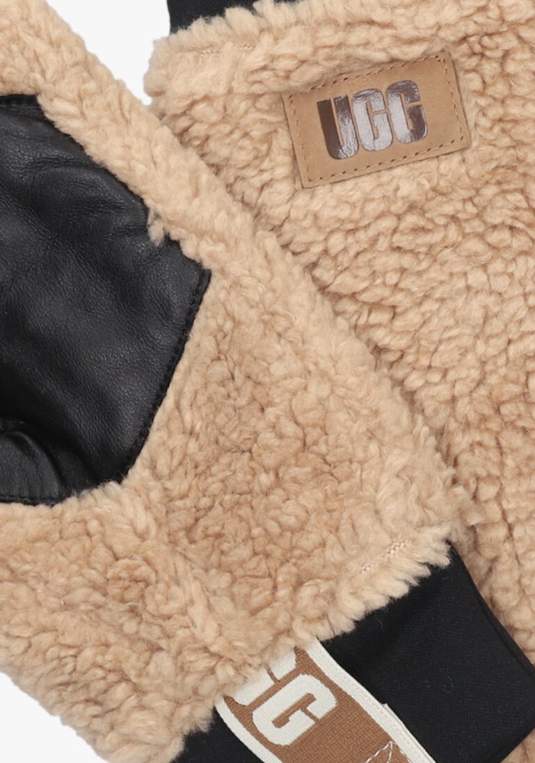 UGG camel ugg handschoenen sherpa mitten w logo tape