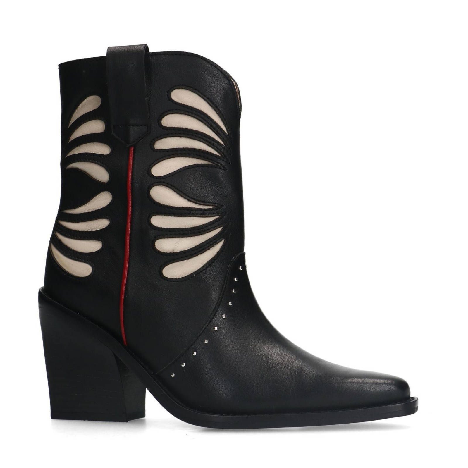 Sacha leren cowboylaarzen zwart