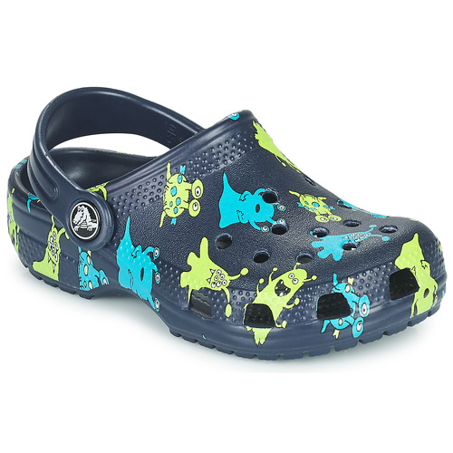 Crocs - CLASSIC MONSTER PRINT CLOG T - Bleu