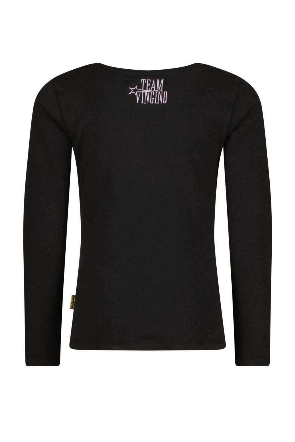 Vingino longsleeve Jasmine met printopdruk zwart explore