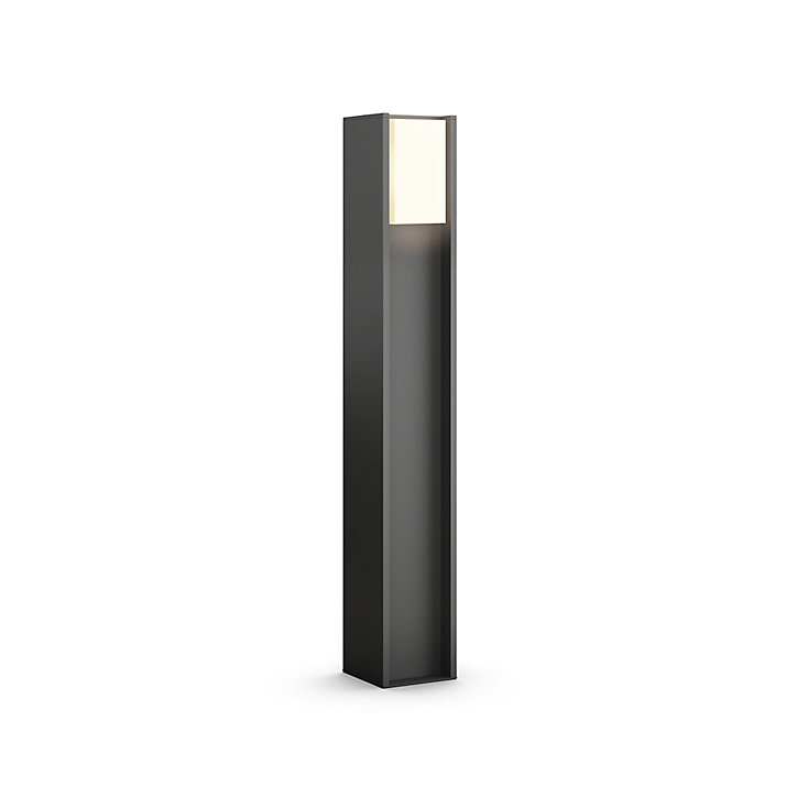 Lampadaire extérieur Turaco Philips Hue E27 H.81,5x 14,6 cm IP44 806lm noir