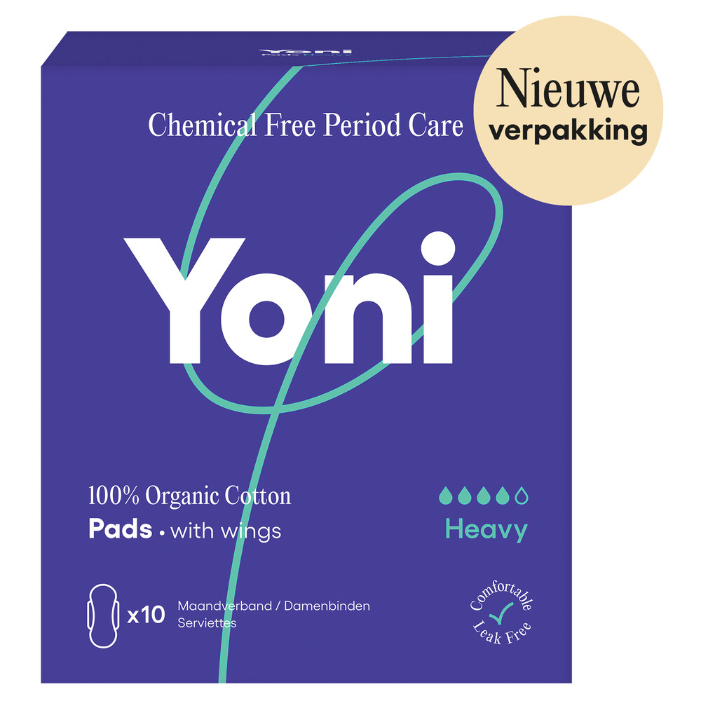 Yoni Biologisch Katoenen Maandverband Heavy10 stuks