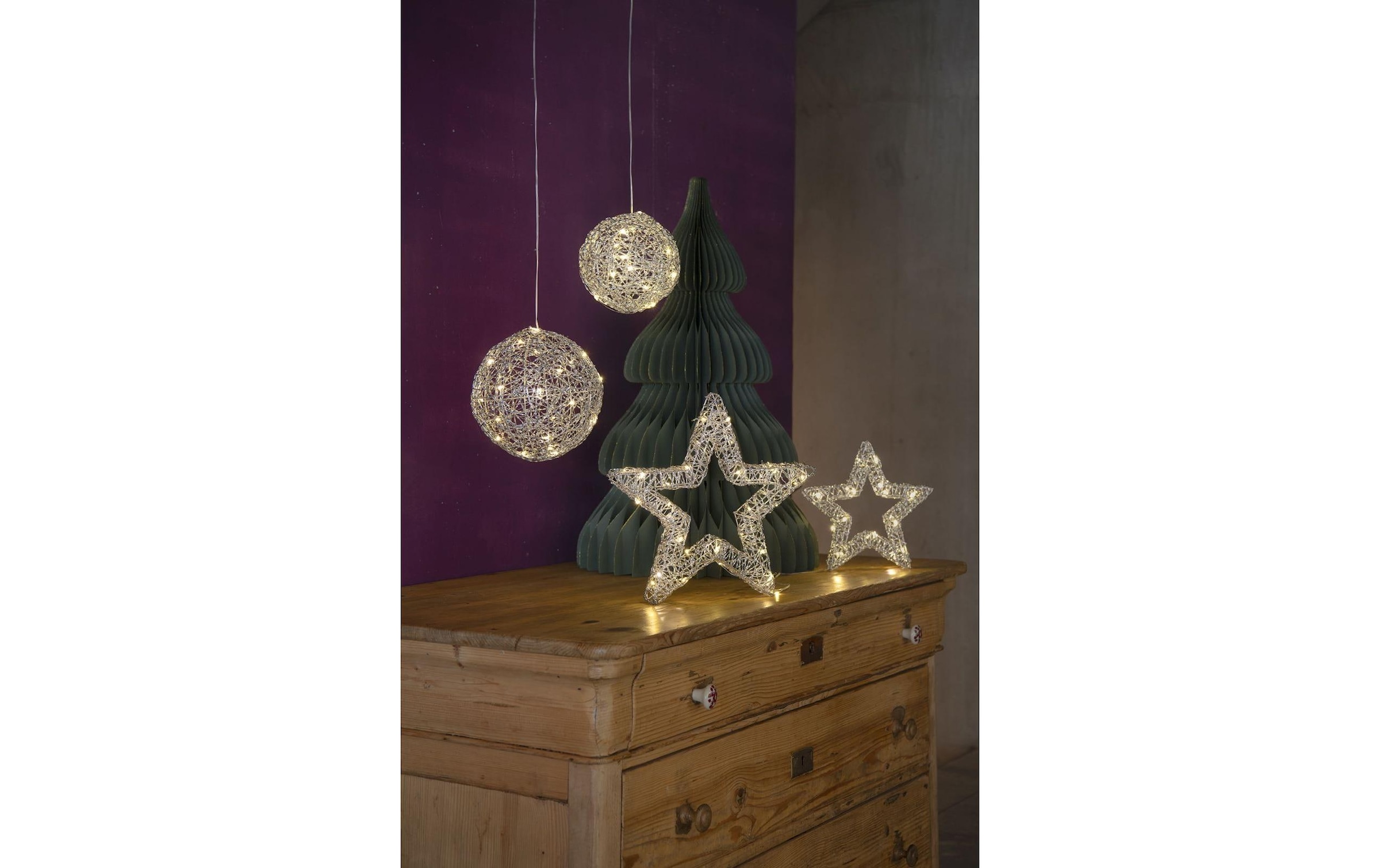 STT LED Dekofigur »Silver Ball, 20 cm« Warmweiss
