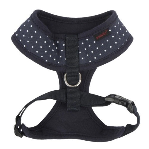Coleira peitoral macia Dotty II para cães, preta