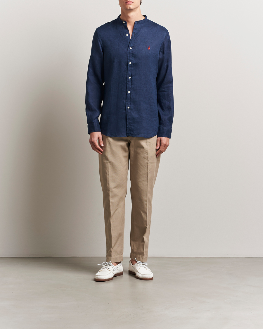 Polo Ralph Lauren Slim Fit Linen Shirt Newport Navy