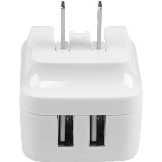 StarTech.com Chargeur mural USB à 2 ports - Haute puissance 17W / 3,4A - Chargeur de voyage international - Blanc