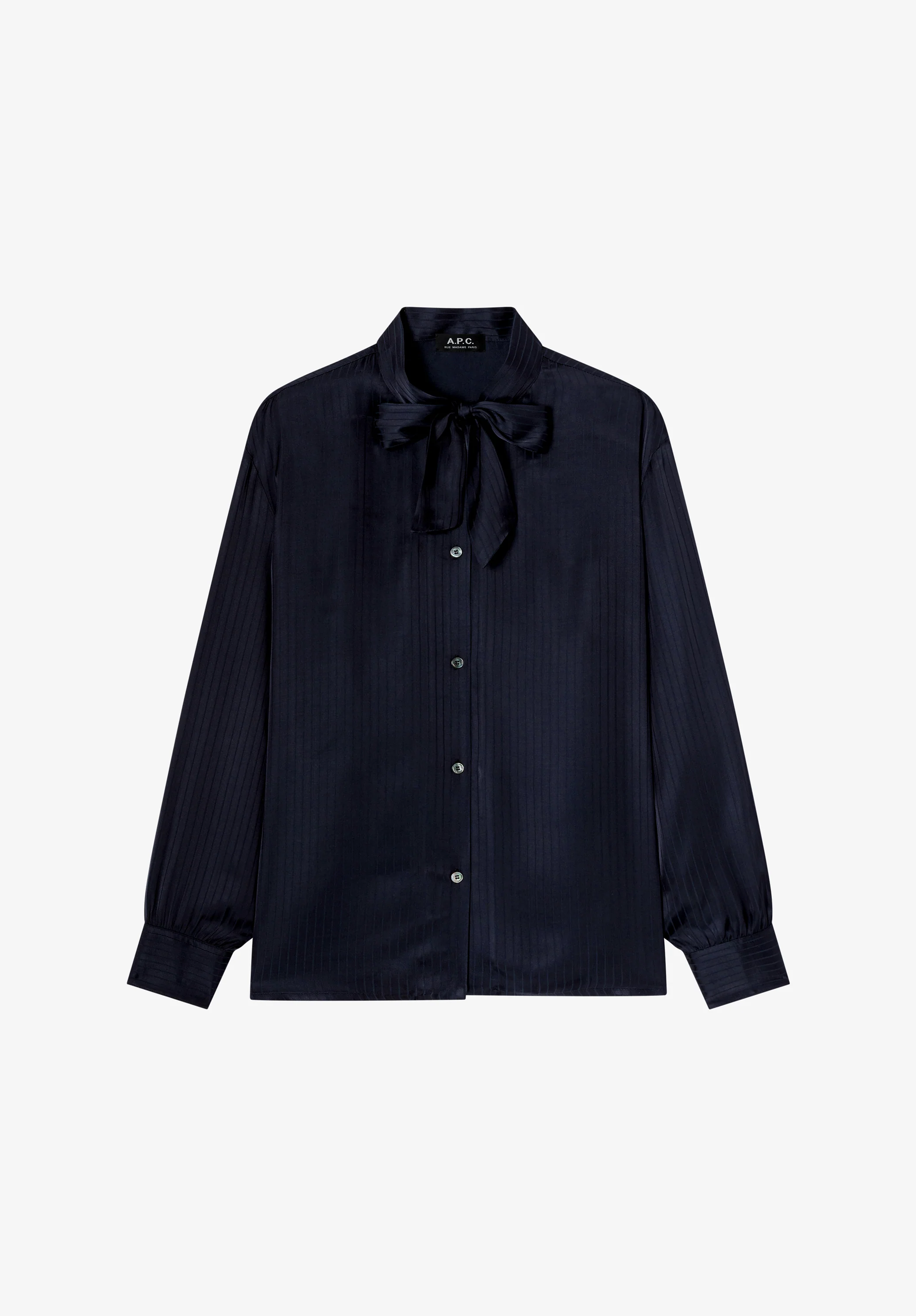 Blouse bleu marine à col noeud - Dark navy