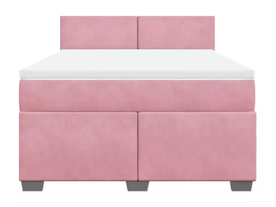 Sommier à lattes de lit avec matelas Rose 160x200 cm Velours