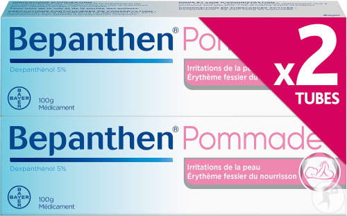 Bepanthen Dexpanthénol 5% Pommade Irritations De La Peau Et Érythème Fessier 2x100g