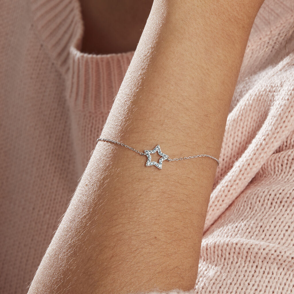 Bracelet Argent Blanc Dmitri Oxydes De Zirconium
