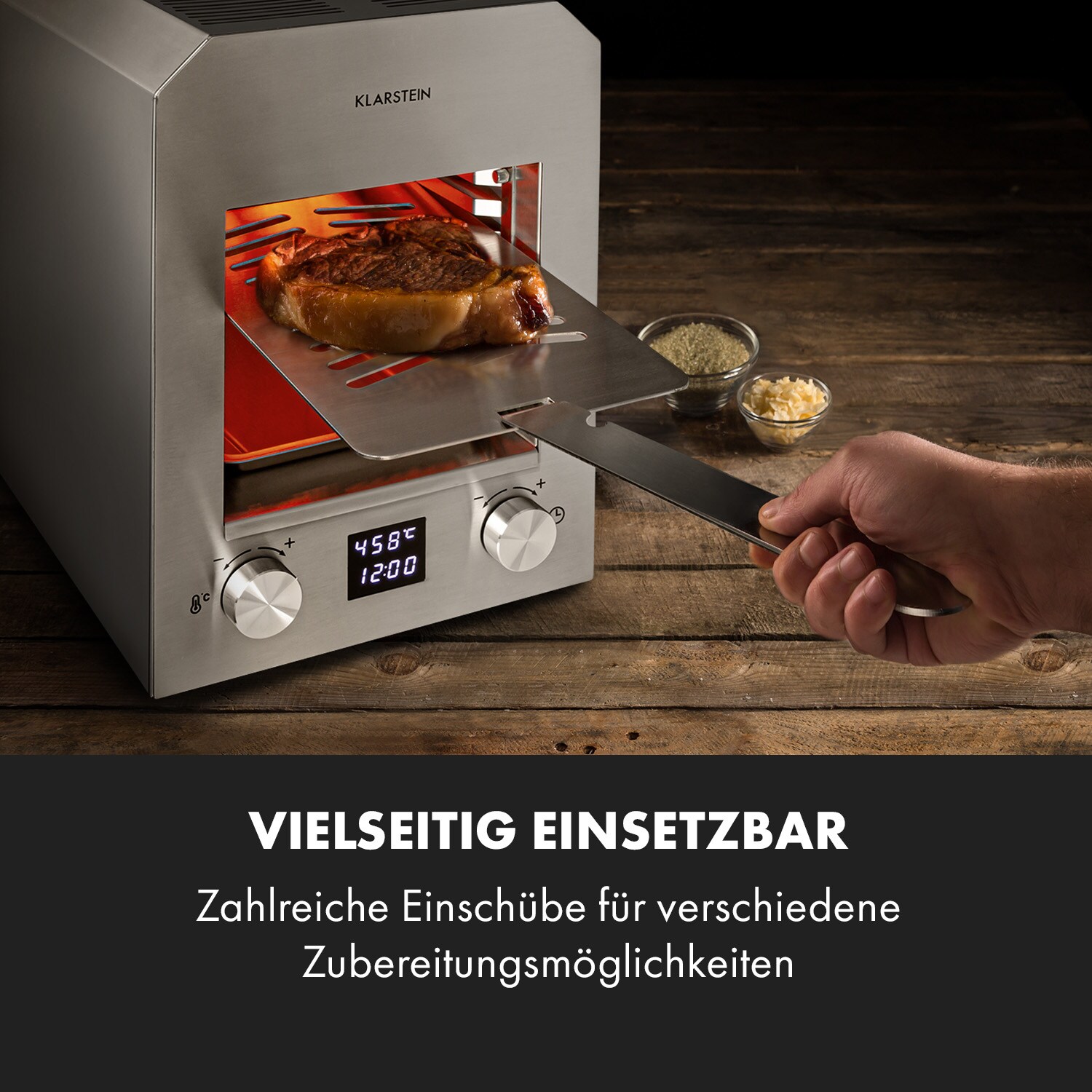 Hannibal Hochtemperaturgrill Indoor 2.200W 850°C Edelstahl silber