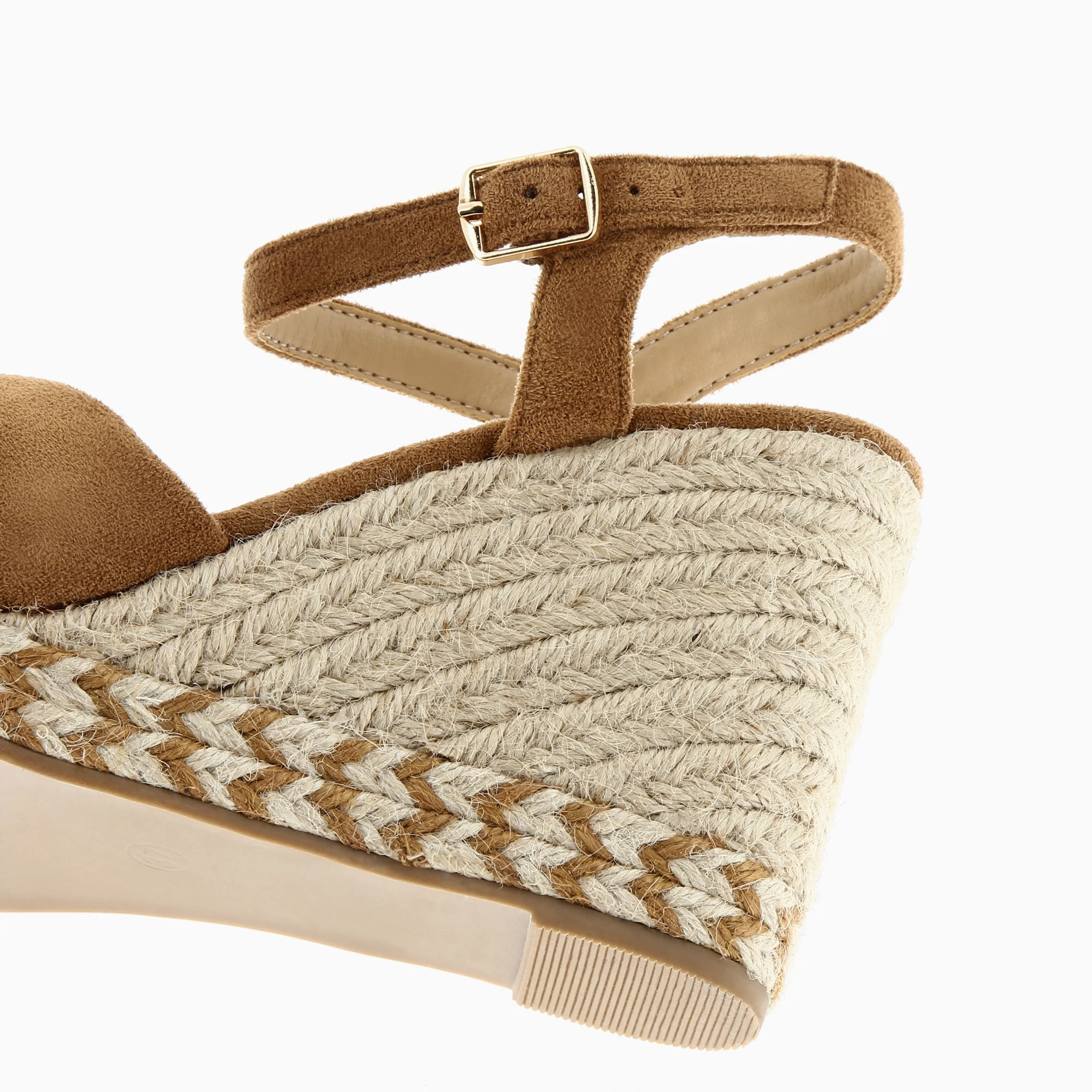 Sandales à talon, Compensées-Sandales compensées nouées Zoëlla camel
