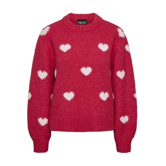 Pieces Rina Heart Knit Sweater Dames