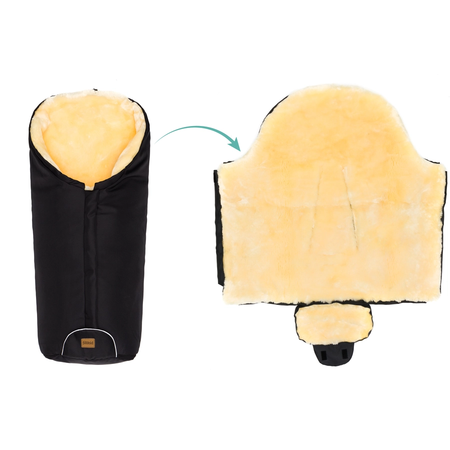 fillikid Winterfußsack Tacama Lammfell schwarz