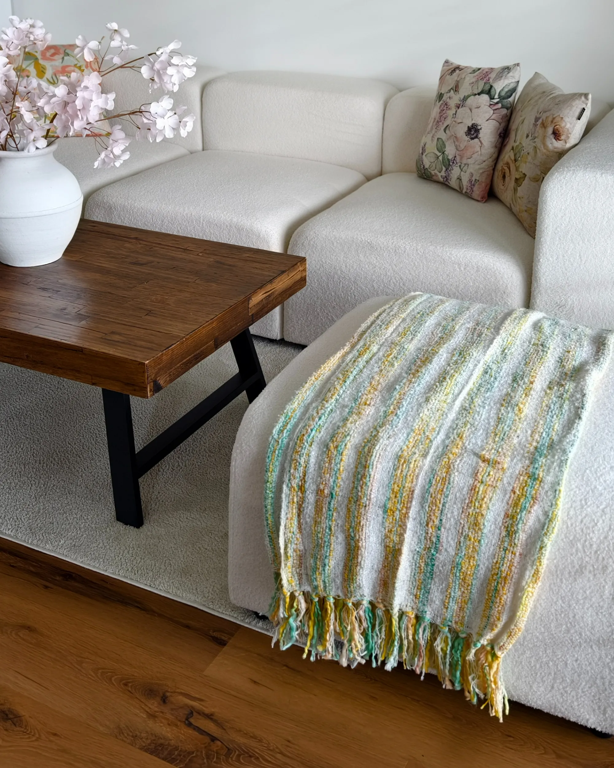 Plaid NUWAR Stof 130 x 170 cm Geel