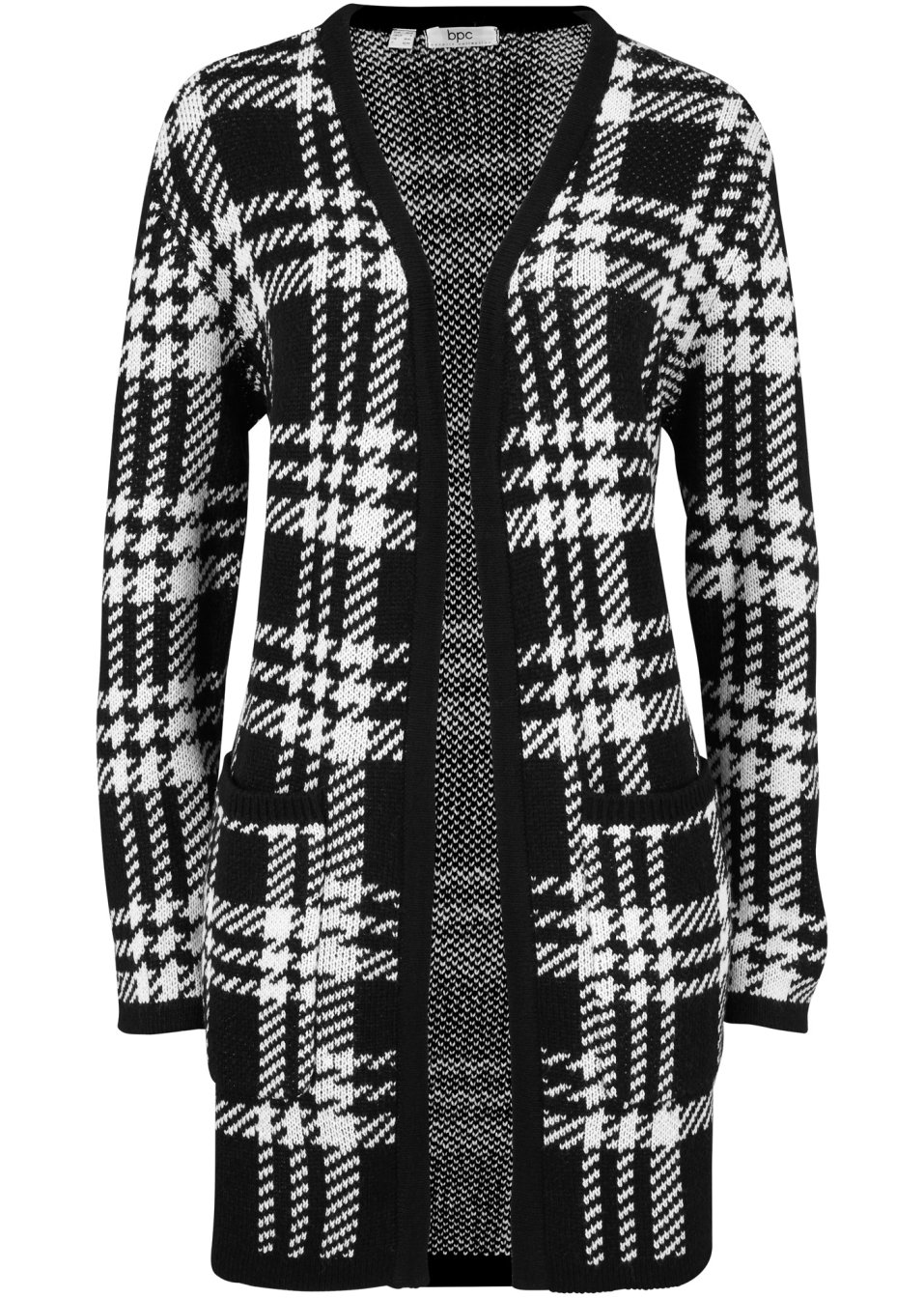 Veste en maille à carreaux avec poches
