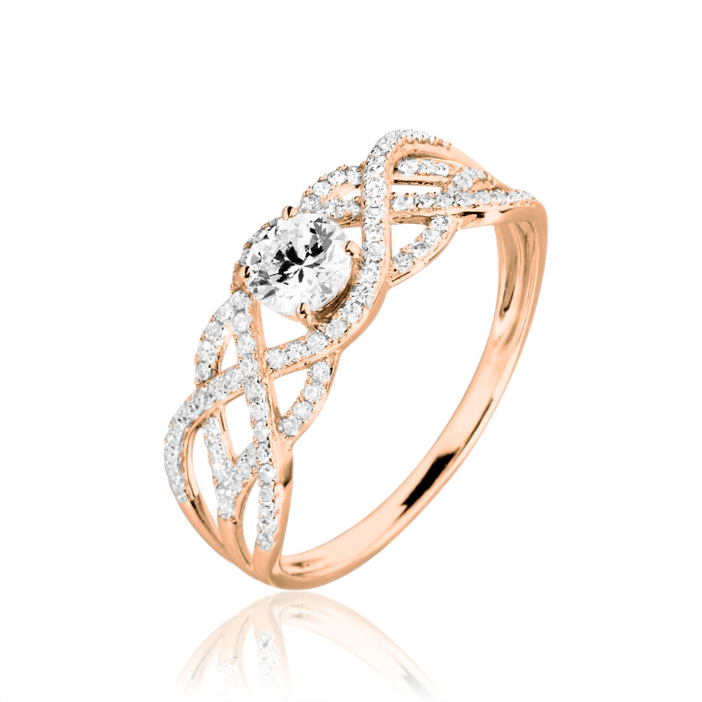 Bague Solitaire Liora Or Rose Diamant