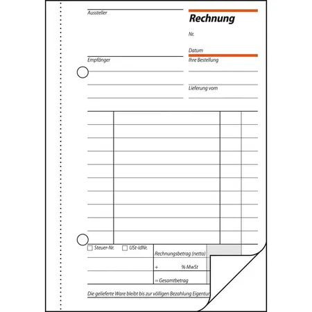 Sigel Rechnungen RE625 A6, mit Blaupapier, 2x 50 Blatt