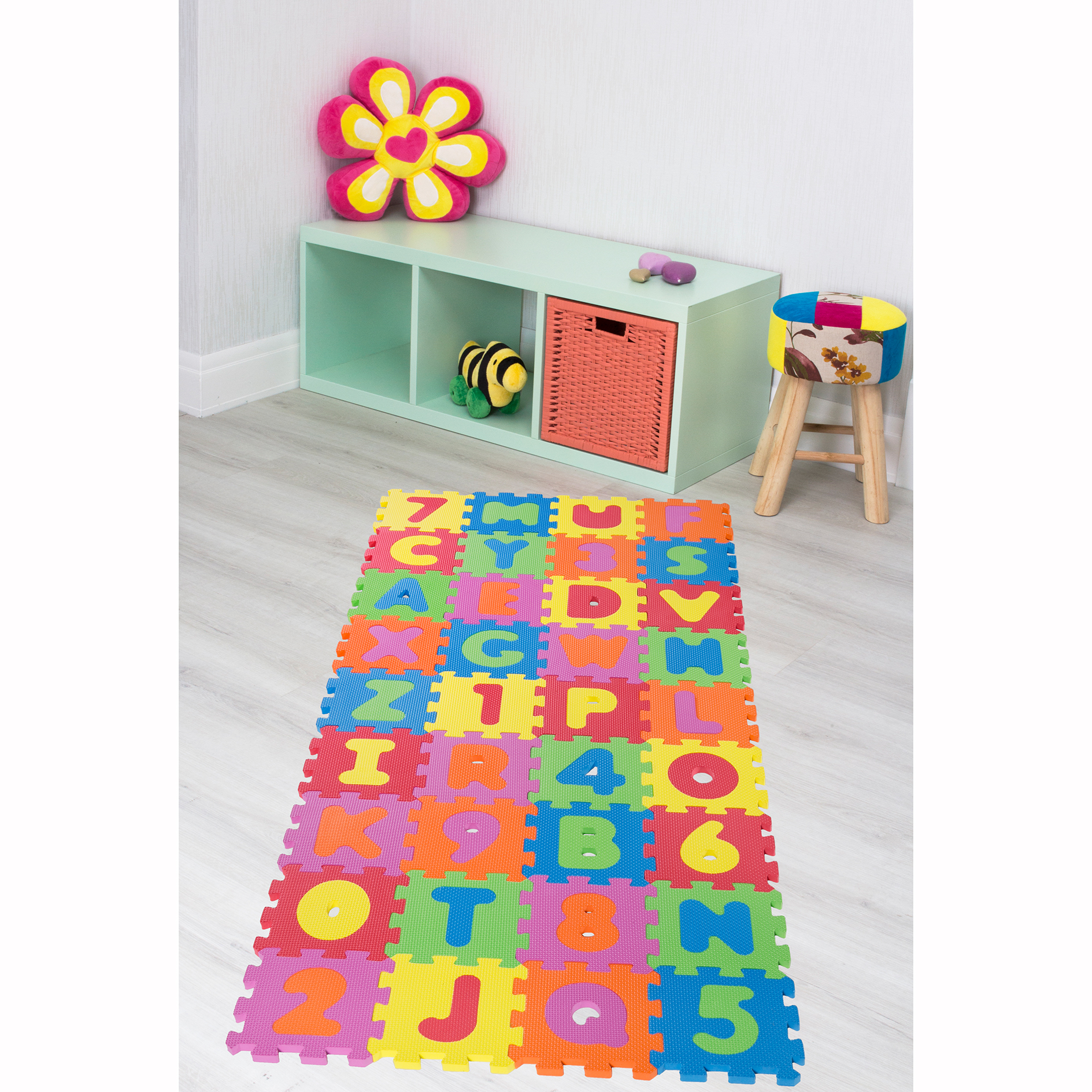 Puzzlematte ZAHLEN&ABC - bunt - 16x16 cm