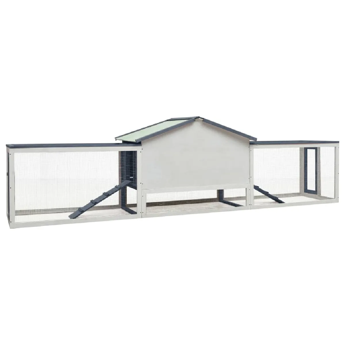 VidaXL Clapier sur 2 niveaux - Gris