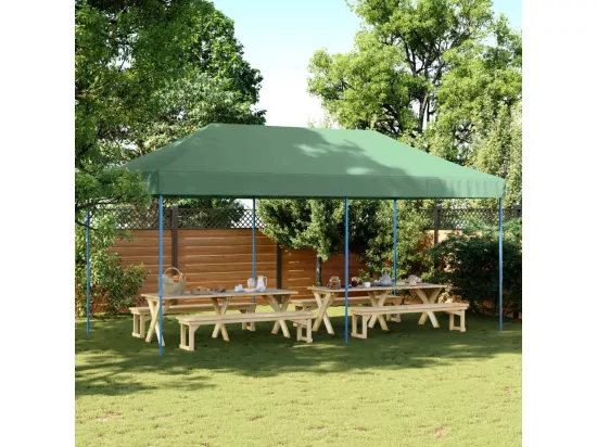 Tente de réception pliable escamotable vert 580x292x315 cm
