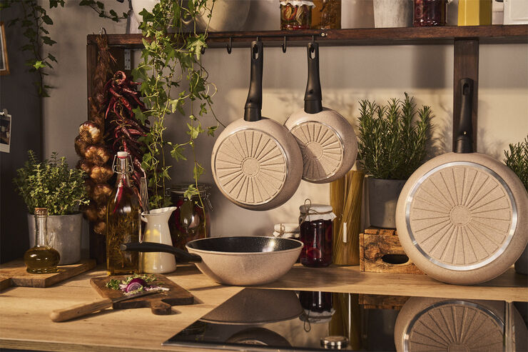Ballarini Ledro Wok 28 Beige Rund Aluminium Beige