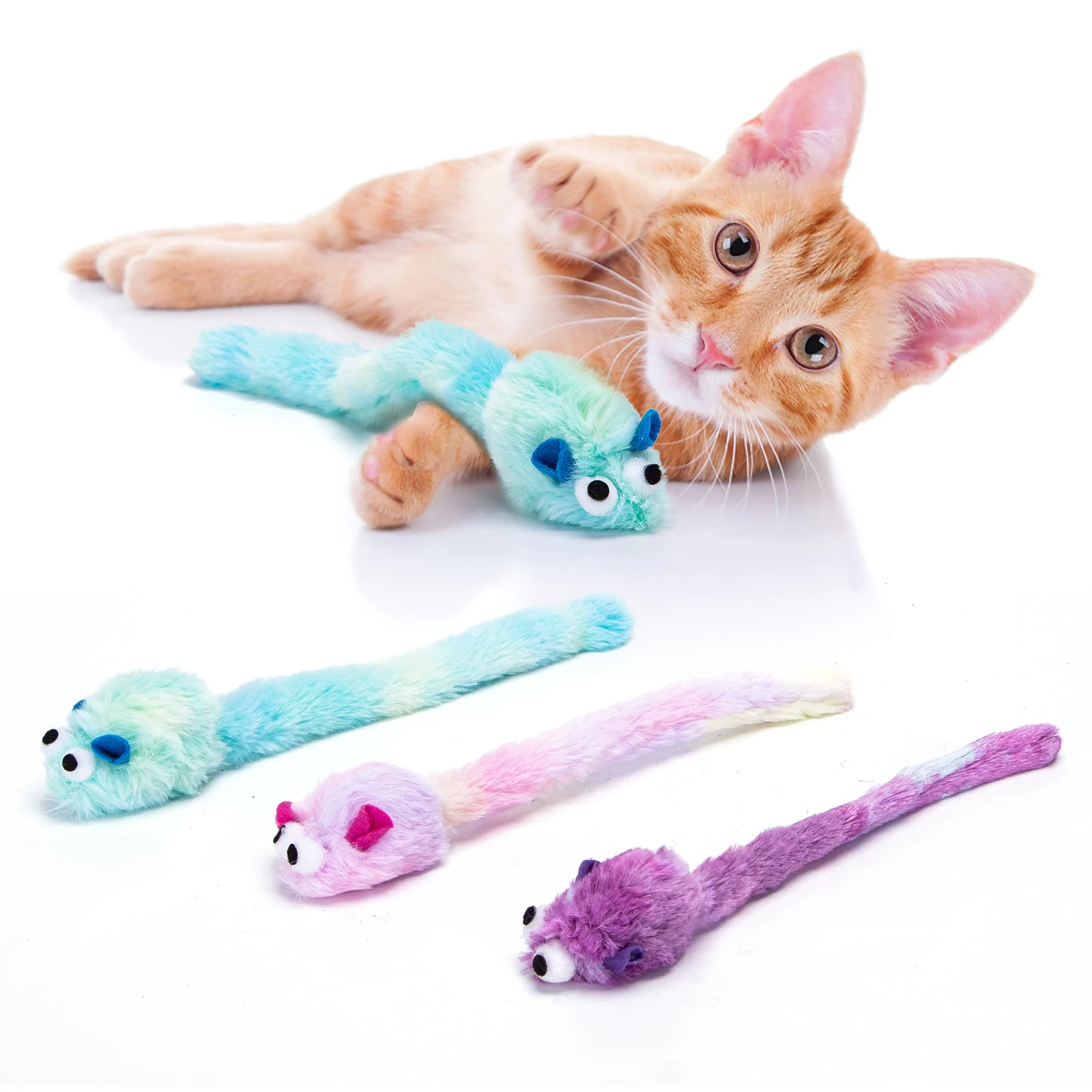 Nobleza - Pacote com 3 Ratinhos de Brinquedo para Gatos, Contém Catnip, Pelúcia Longa e Macia, Pequeno Ratinho de Brinquedo Interativo para Atividades. O Ratinho de Brinquedo Possui