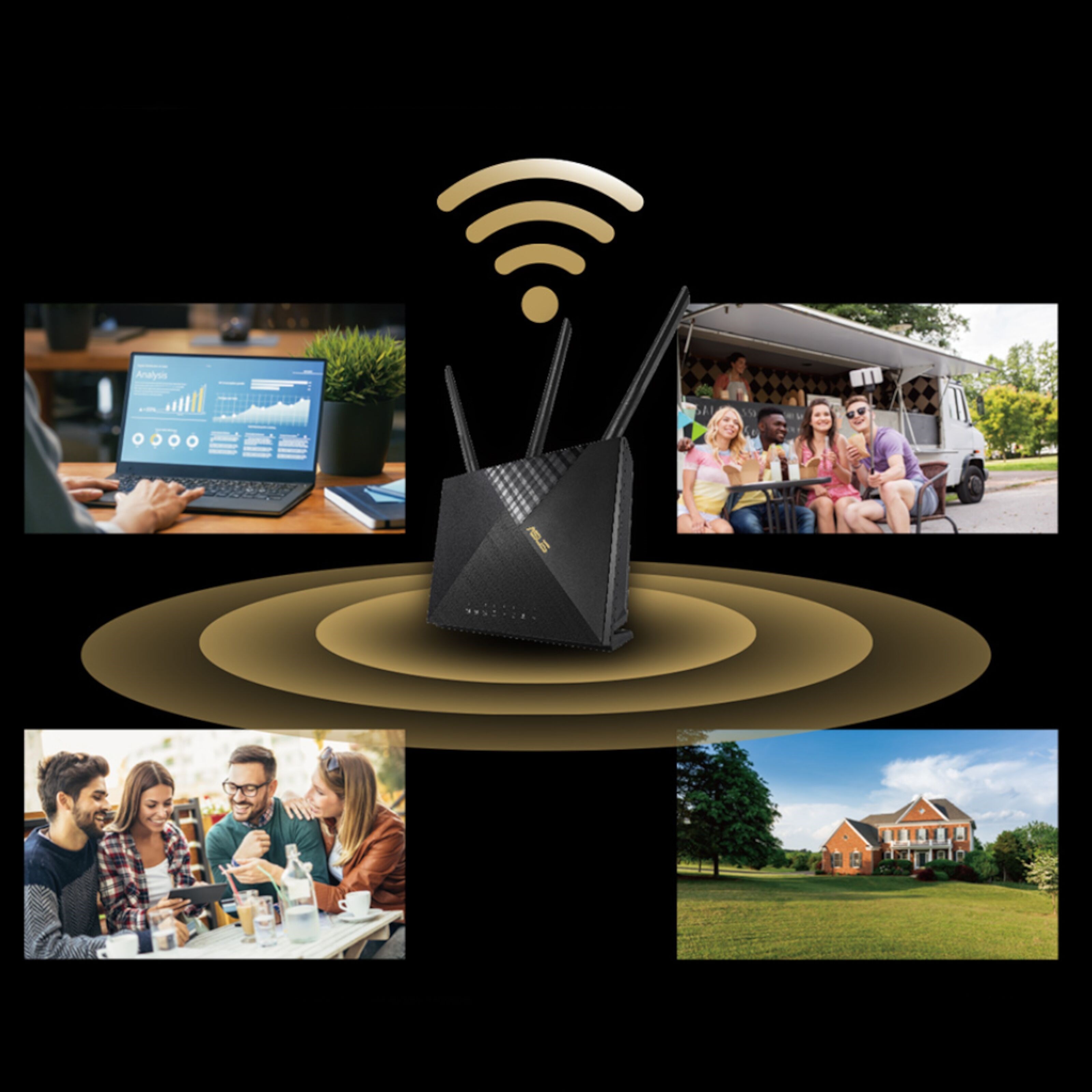 Asus AX56 4G+-ruter med modem AX1800