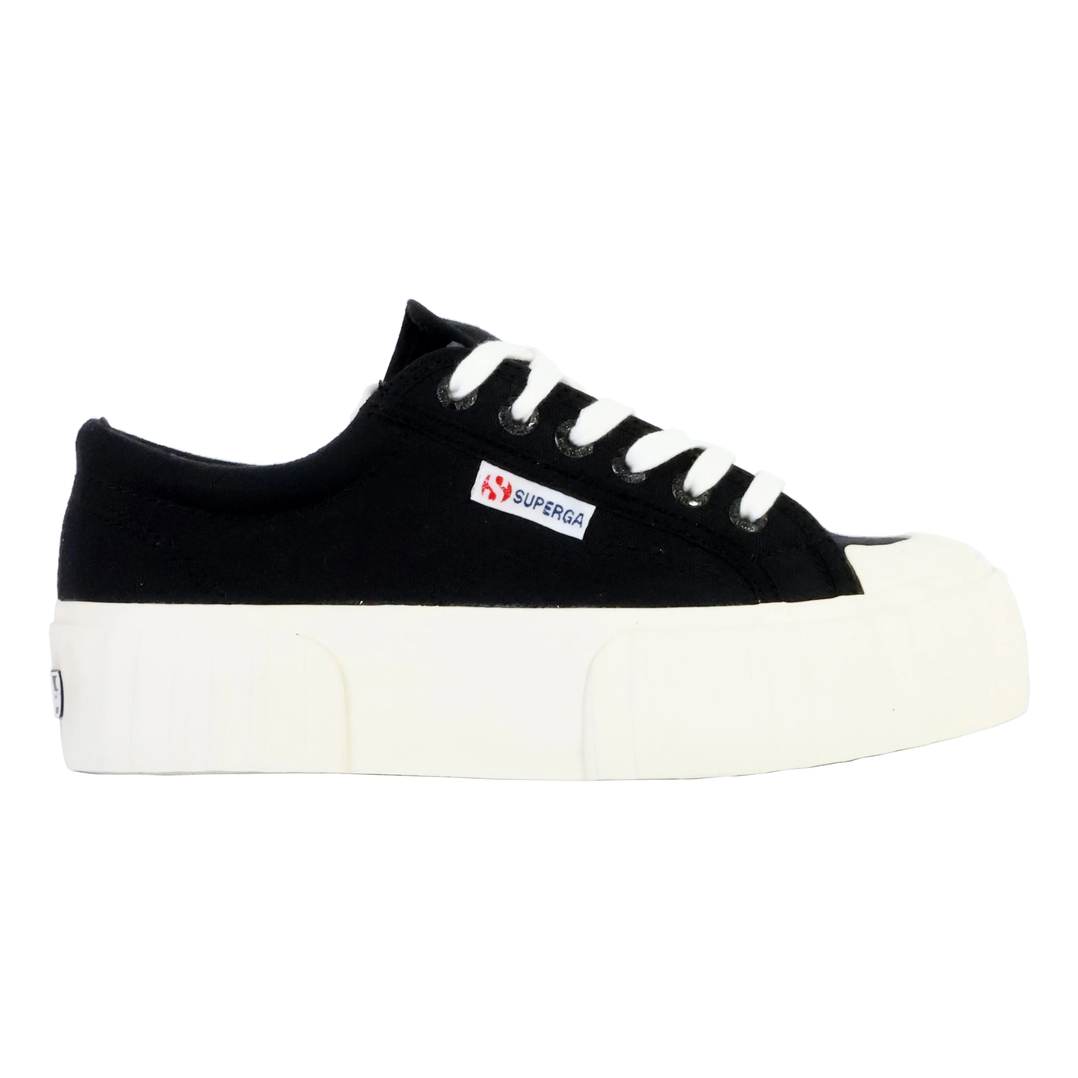 Basket à lacets superga 2631 stripe platform | Noir