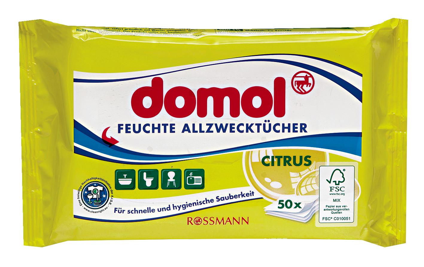 Feuchte Allzwecktücher Citrus 3 x 50 StückPraktische und schnelle Reinigung