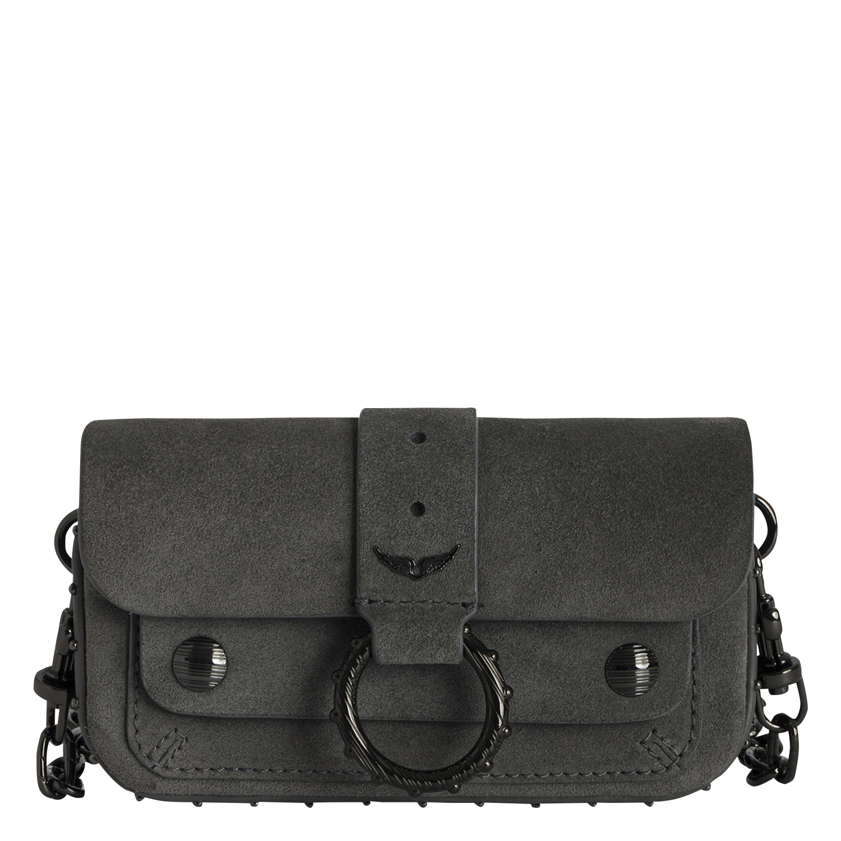 KATE WALLET - Sac bandoulière en cuir | Gris