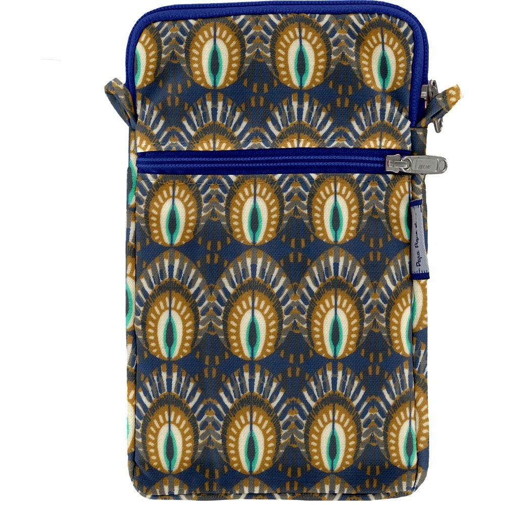 Pochette Téléphone Matelassée Plumes De Paon