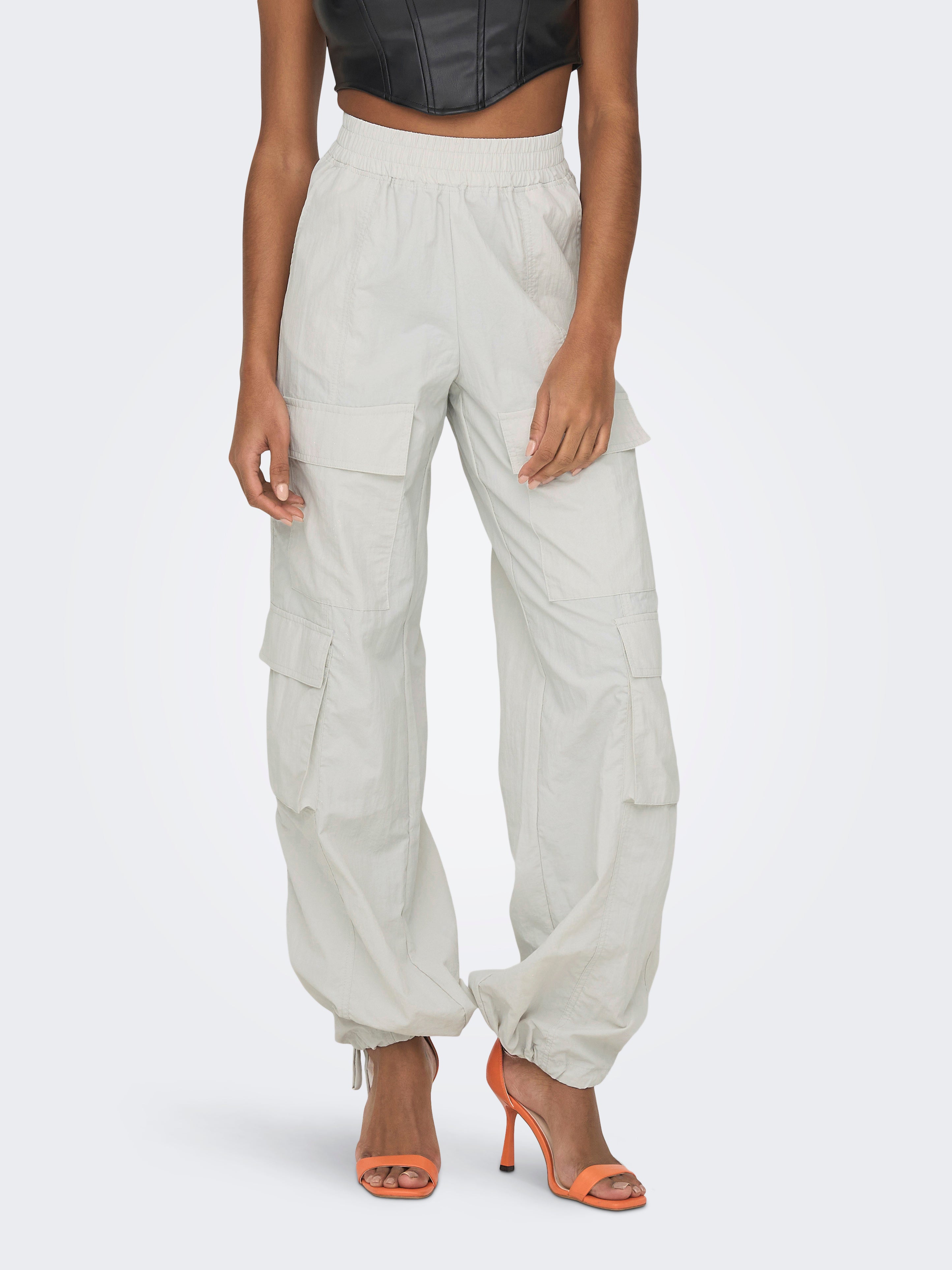 NEOENIELCA Mittlere Taille Gerade geschnitten Cargo-Hose Glacier Gray
