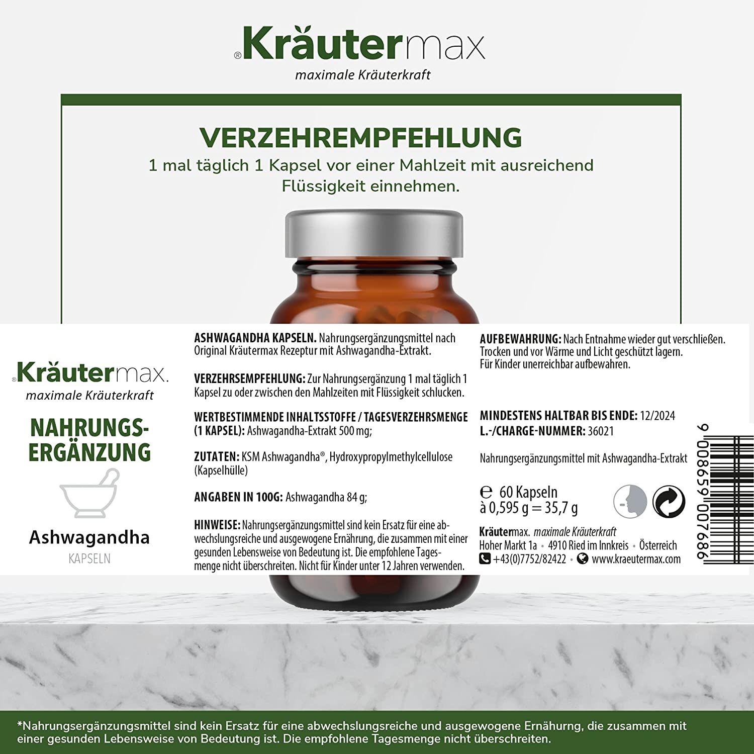 Kräutermax Ashwagandha Kapseln