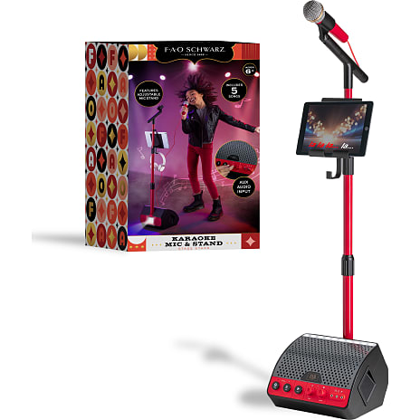 FAO Schwarz Karaoke sæt med mikrofon, højtaler og holder