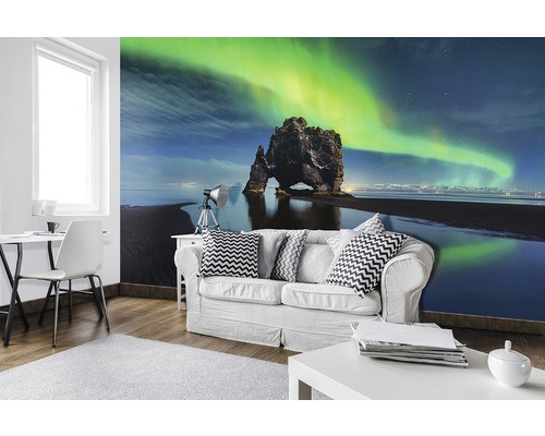 Vliesbehang 12652V4 Groen Noorderlicht 2-delige set 254 x 184 cm