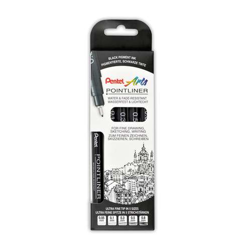 Pentel® POINTLINER Fineliner 5er-Set