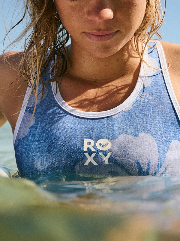 1mm Rise Natural Top en néoprène réversible Bleu Femme
