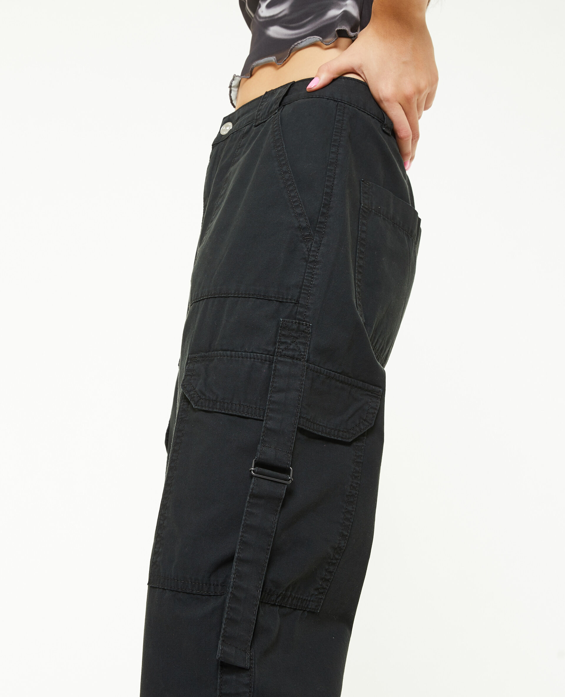 Pantalon cargo avec sangles - Noir