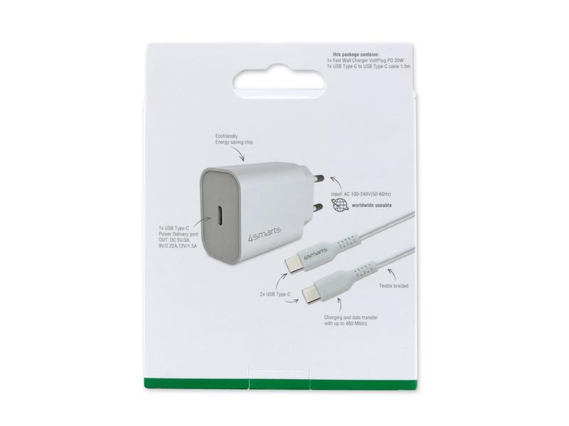 4smarts USB-Wandladegerät VoltPlug PD 20W   USB-C Kompakter USB-C-Ladeadapter mit PowerDelivery Technologie
